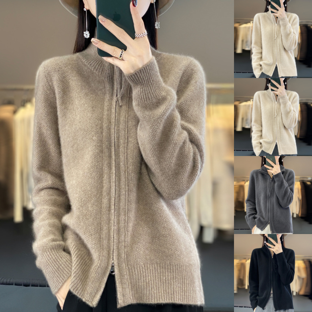 Nova™ | Zip-up kofta i 100% kashmirull
