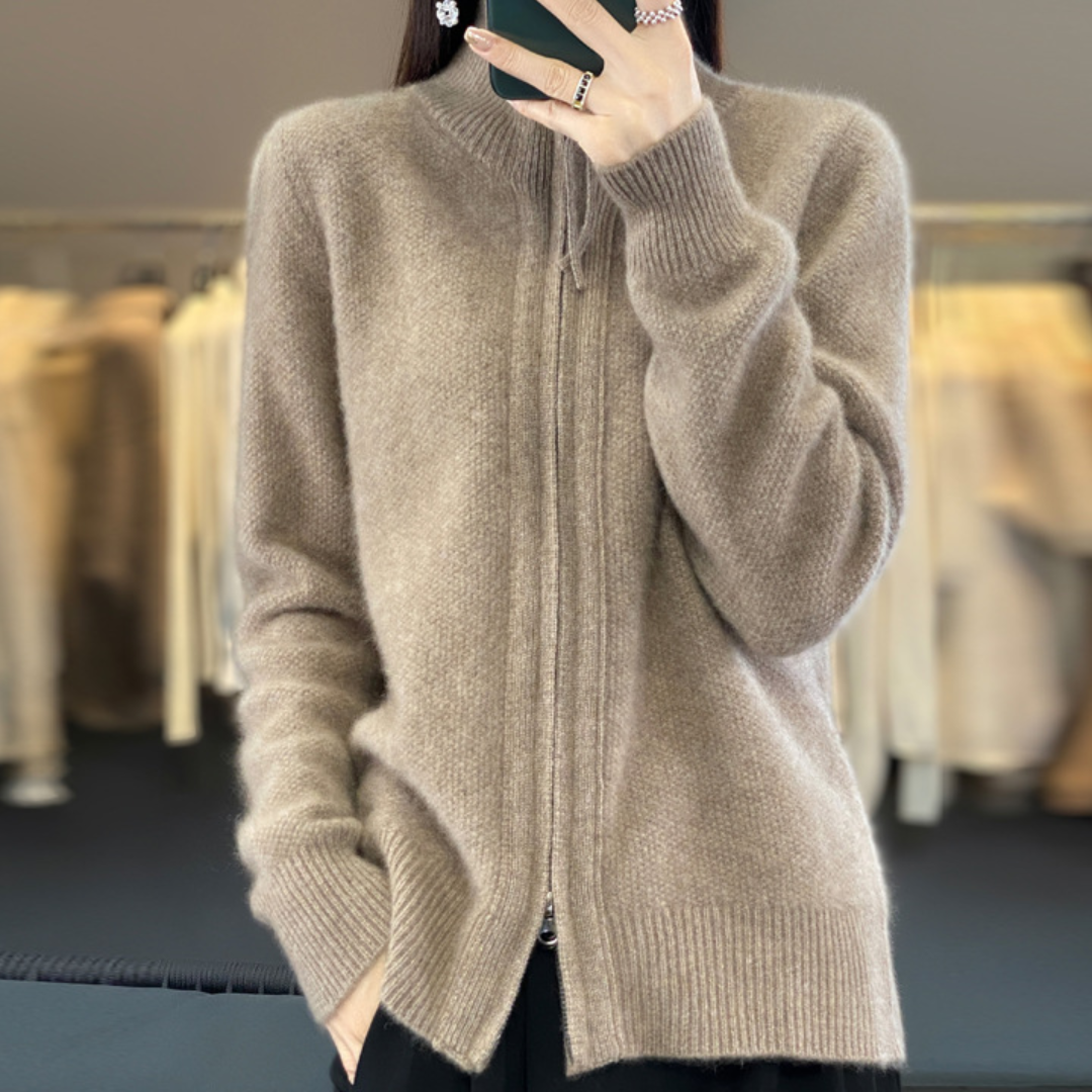 Nova™ | Zip-up kofta i 100% kashmirull