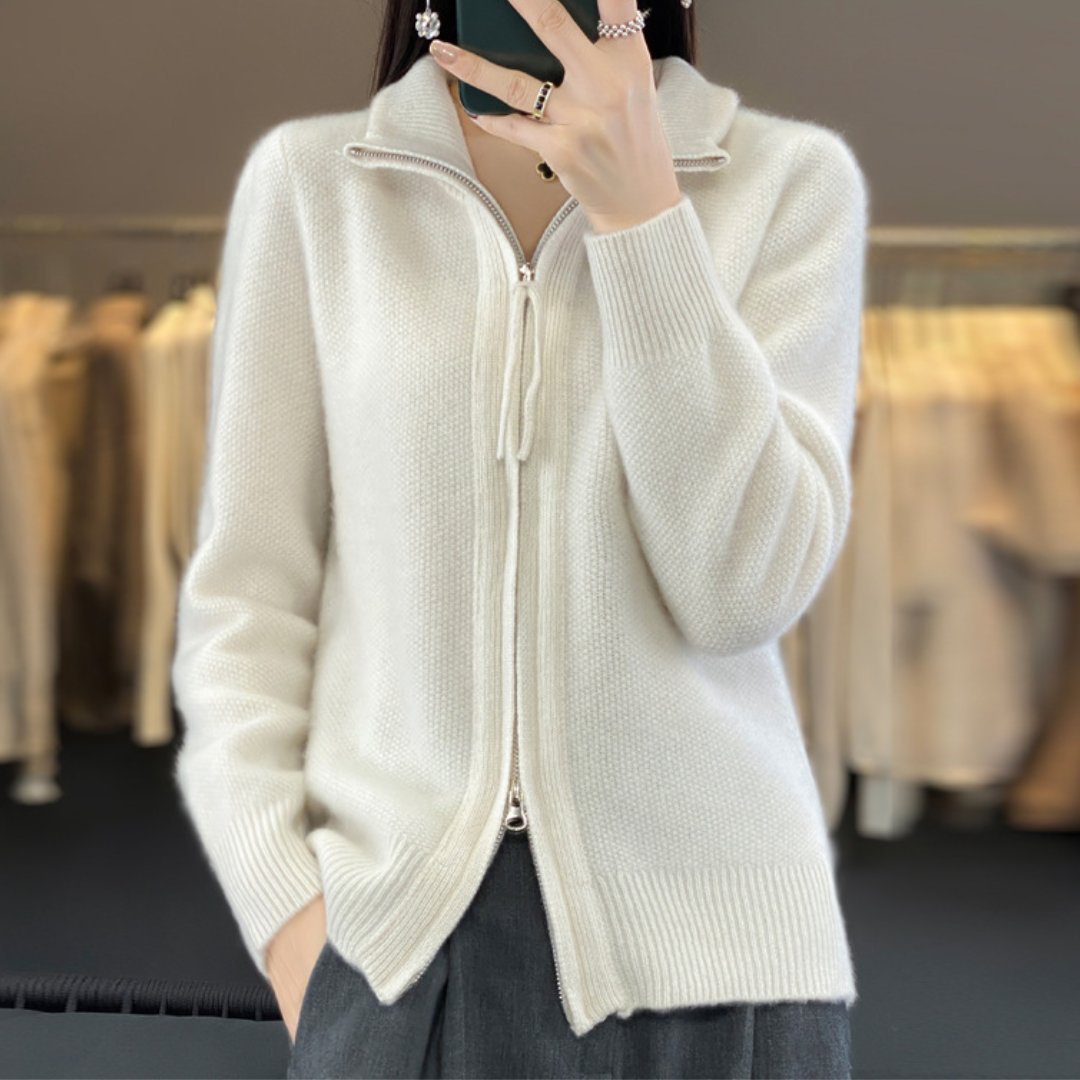 Nova™ | Zip-up kofta i 100% kashmirull
