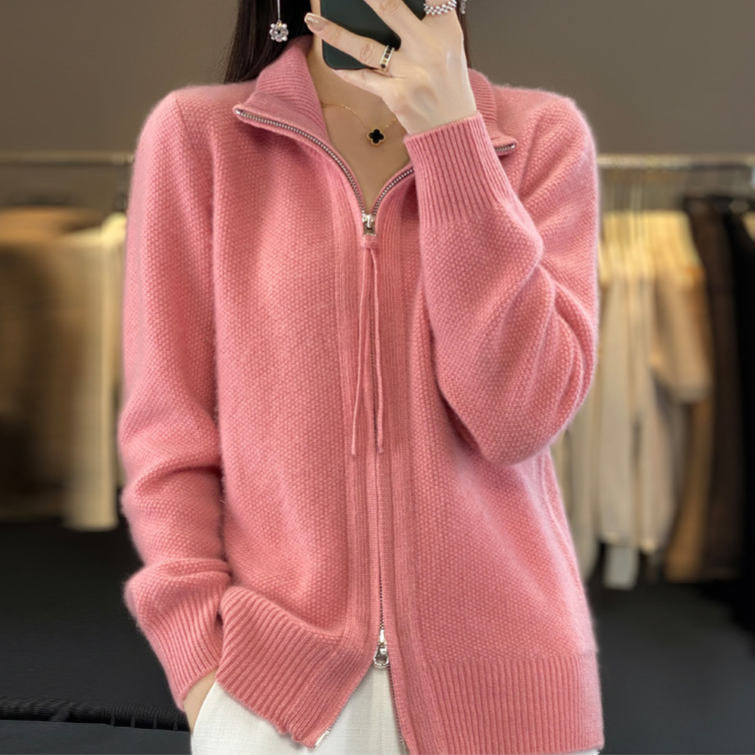 Nova™ | Zip-up kofta i 100% kashmirull