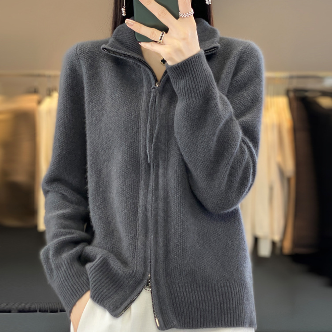 Nova™ | Zip-up kofta i 100% kashmirull
