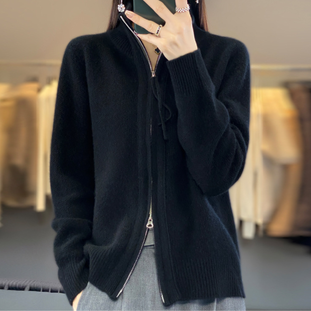 Nova™ | Zip-up kofta i 100% kashmirull