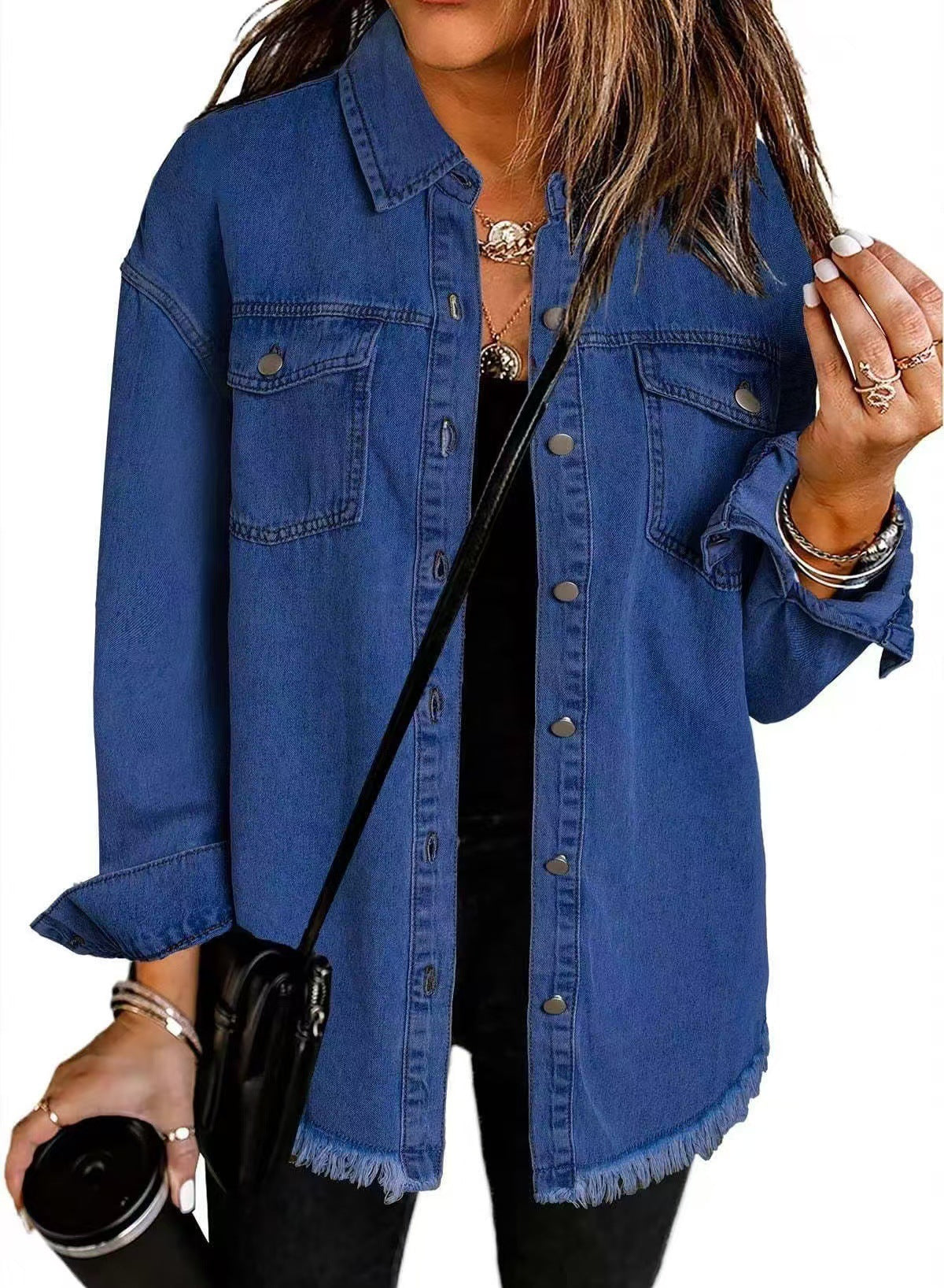 Amelie™ | långärmad jeansjacka med fickor