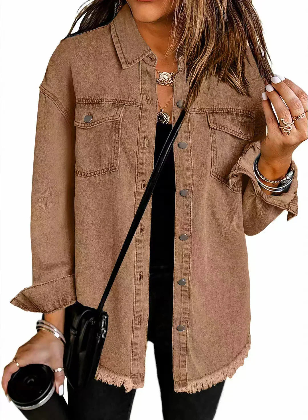 Amelie™ | långärmad jeansjacka med fickor