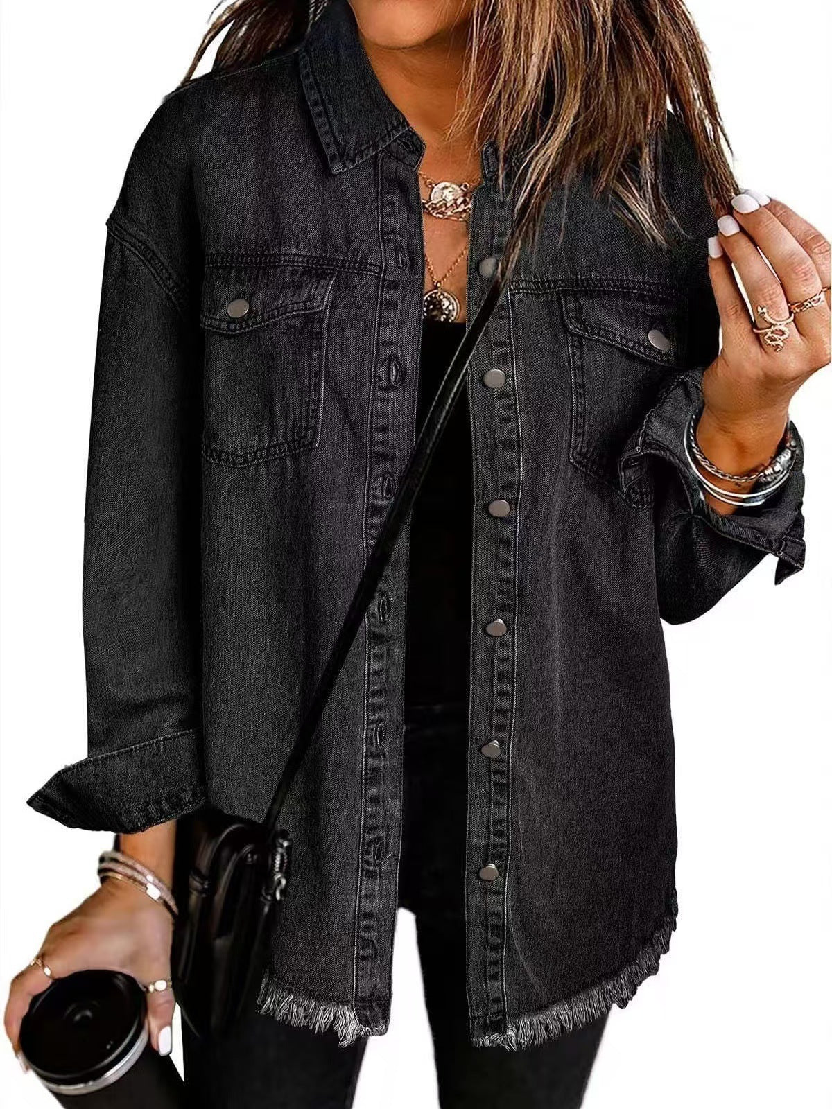 Amelie™ | långärmad jeansjacka med fickor