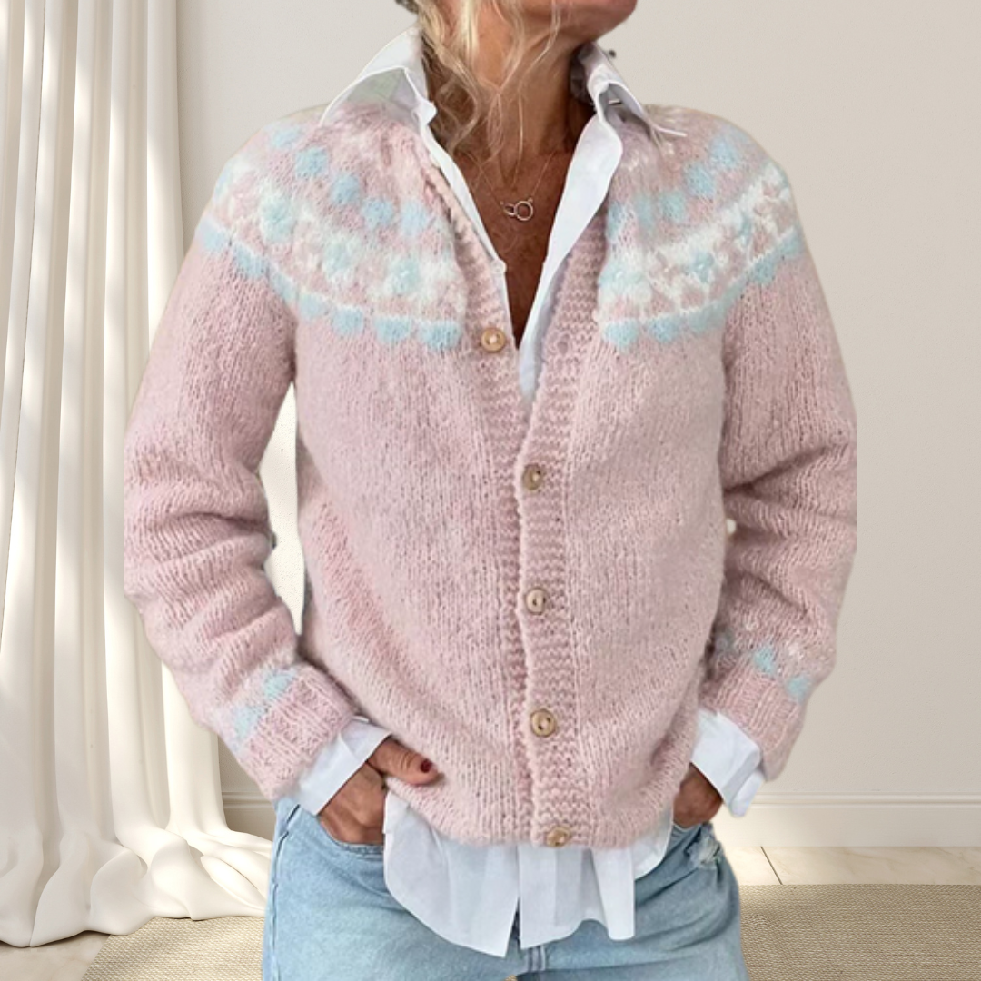 Emma™ – Löst stickad chic kofta med mönster