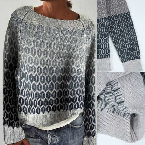 Stickad Tröja Dam i Mjukt Material – Vintage-inspirerad Klädsel för Alla Tillfällen