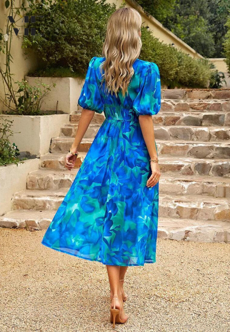 Birgitta™ | Elegant Blommig Klänning