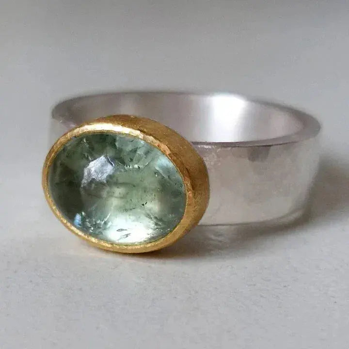 Handgjord Vintage Grön Ring