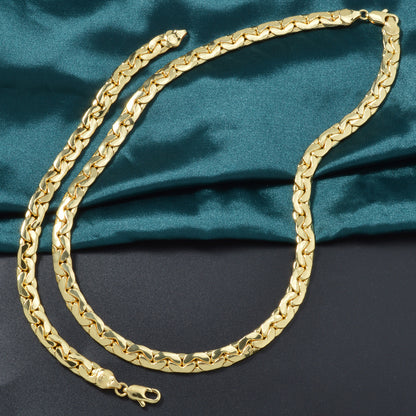 Nivala® | Handgjord Kopparkedja med Guldplätering