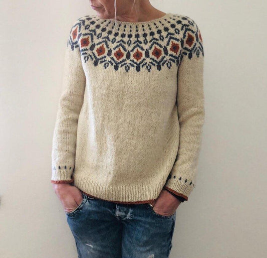 Judy | Damers grovstickade tröja med geometriskt mönster
