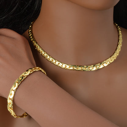 Nivala® | Handgjord Kopparkedja med Guldplätering