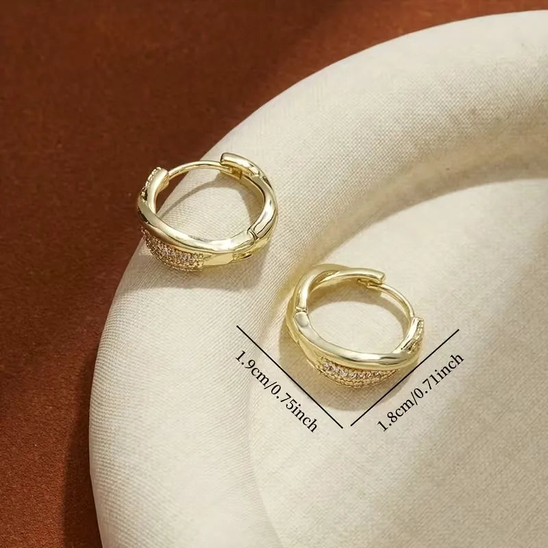 Klara – Damernas Koreanska Stil Sammanlänkade Örhängen med Zirconia