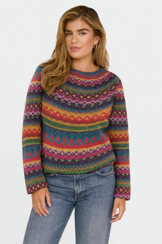 Emily | Damers flerfärgad randig pullover