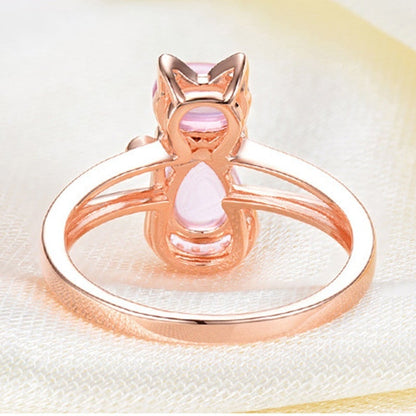Roséguld katt ring