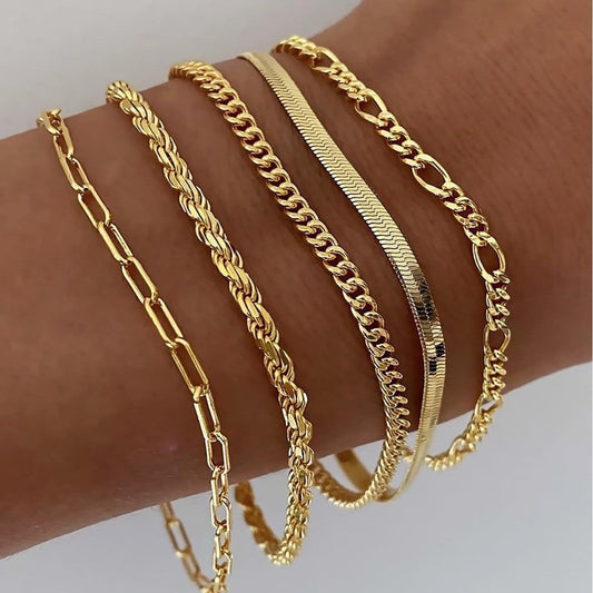 Nivala® | Lyxigt Guld Armbandset