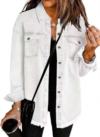Amelie™ | långärmad jeansjacka med fickor