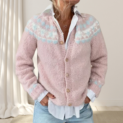 Emma™ – Löst stickad chic kofta med mönster