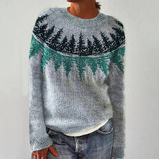 Stickad Tröja Dam i Mjuk Retro Design – Mångsidig Hösttröja i Flera Färger, Storlek S-5XL