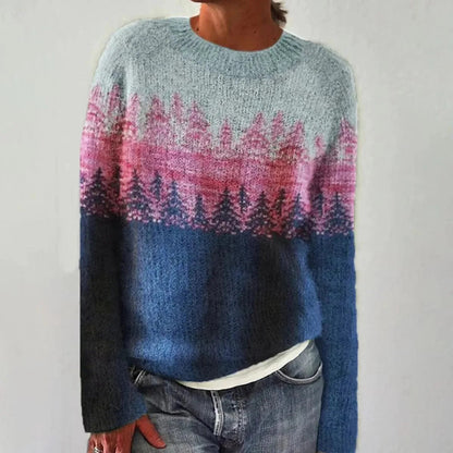 Stickad Tröja Dam i Mjuk Retro Design – Mångsidig Hösttröja i Flera Färger, Storlek S-5XL
