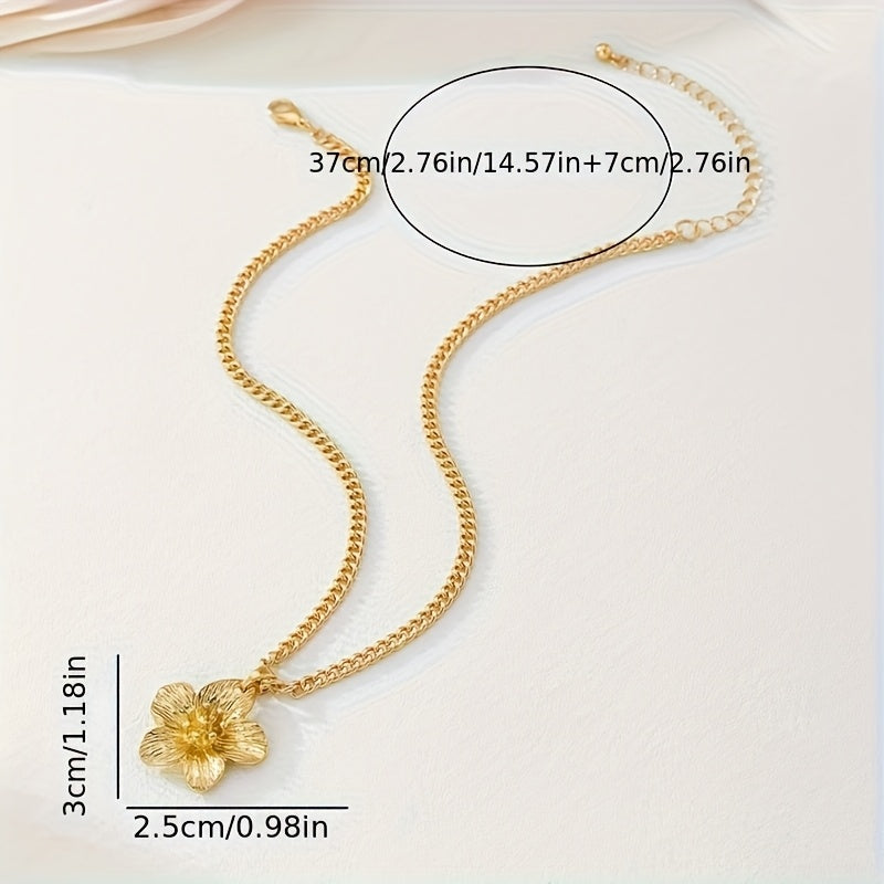 Nivala® | Handgjort Blomhalsband i Guldton