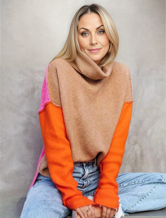 Cheryl | Dam polotröja med färgblock