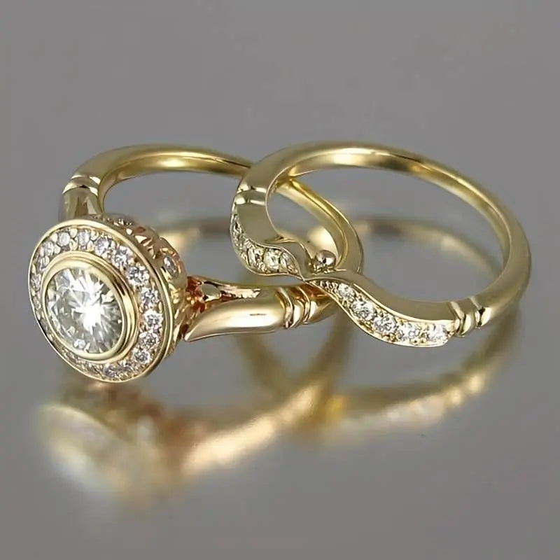 Vintage Guld & Zirkonia Ring Pack