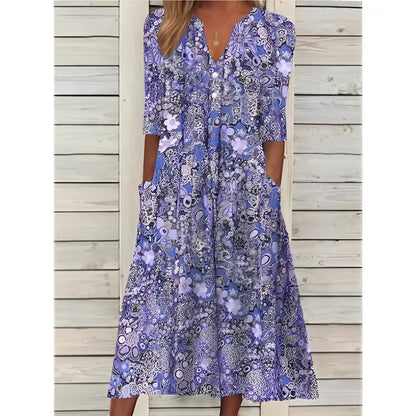 Sara™ | Elegant Vårklänning med Magtäckning