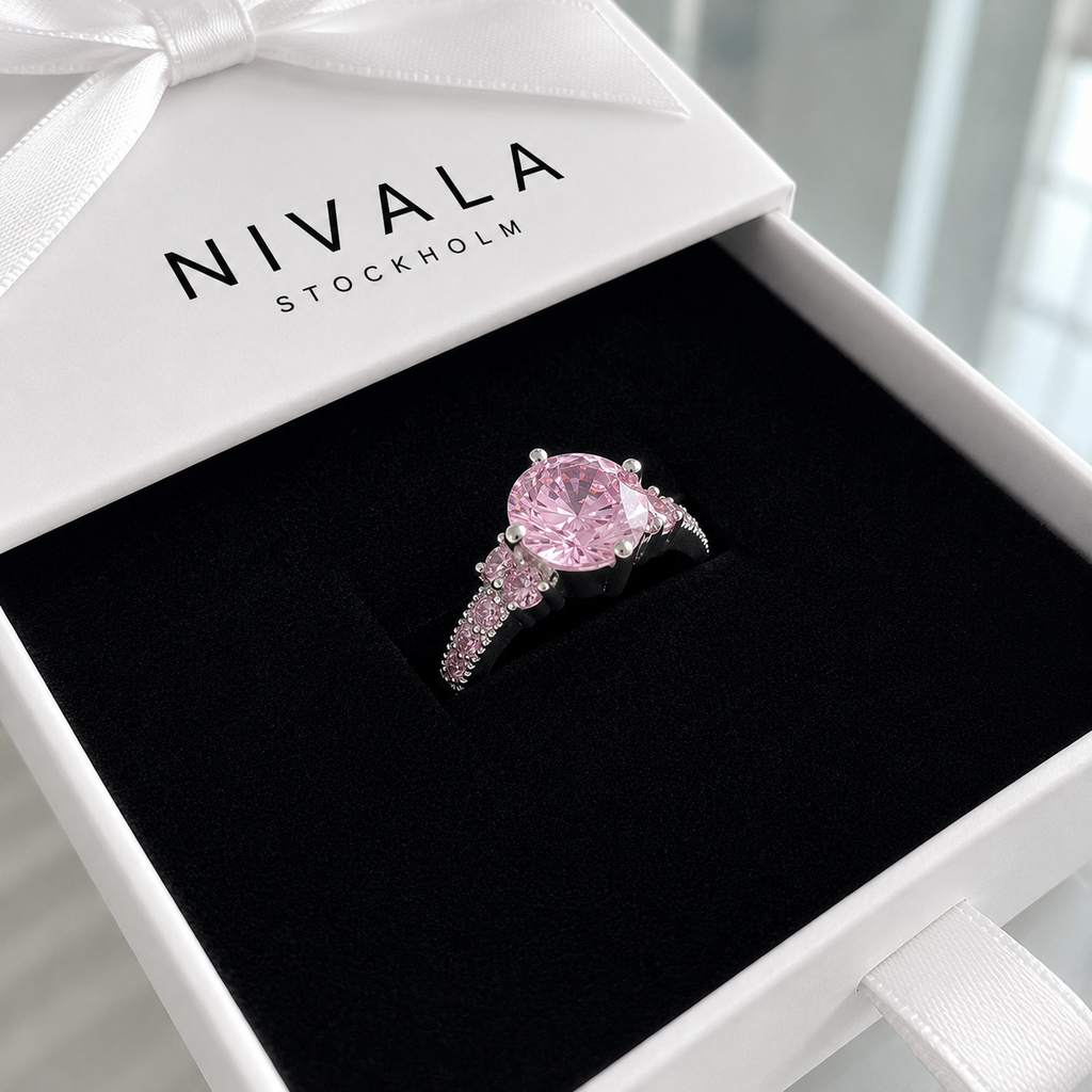 Celia Rosette Ring | Vitt Guld